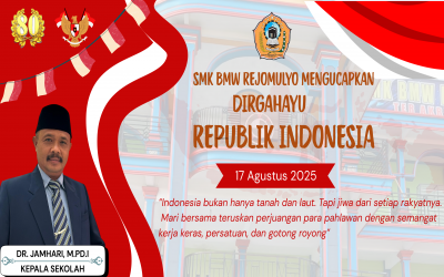 SMK BMW REJOMULYO PASIR SAKTI MENGIKUTI UPACARA MEMPERINGATI HUT RI YANG KE-80 TAHUN 2025 DI LAPANGAN MERDEKA KECAMATAN PASIR SAKTI